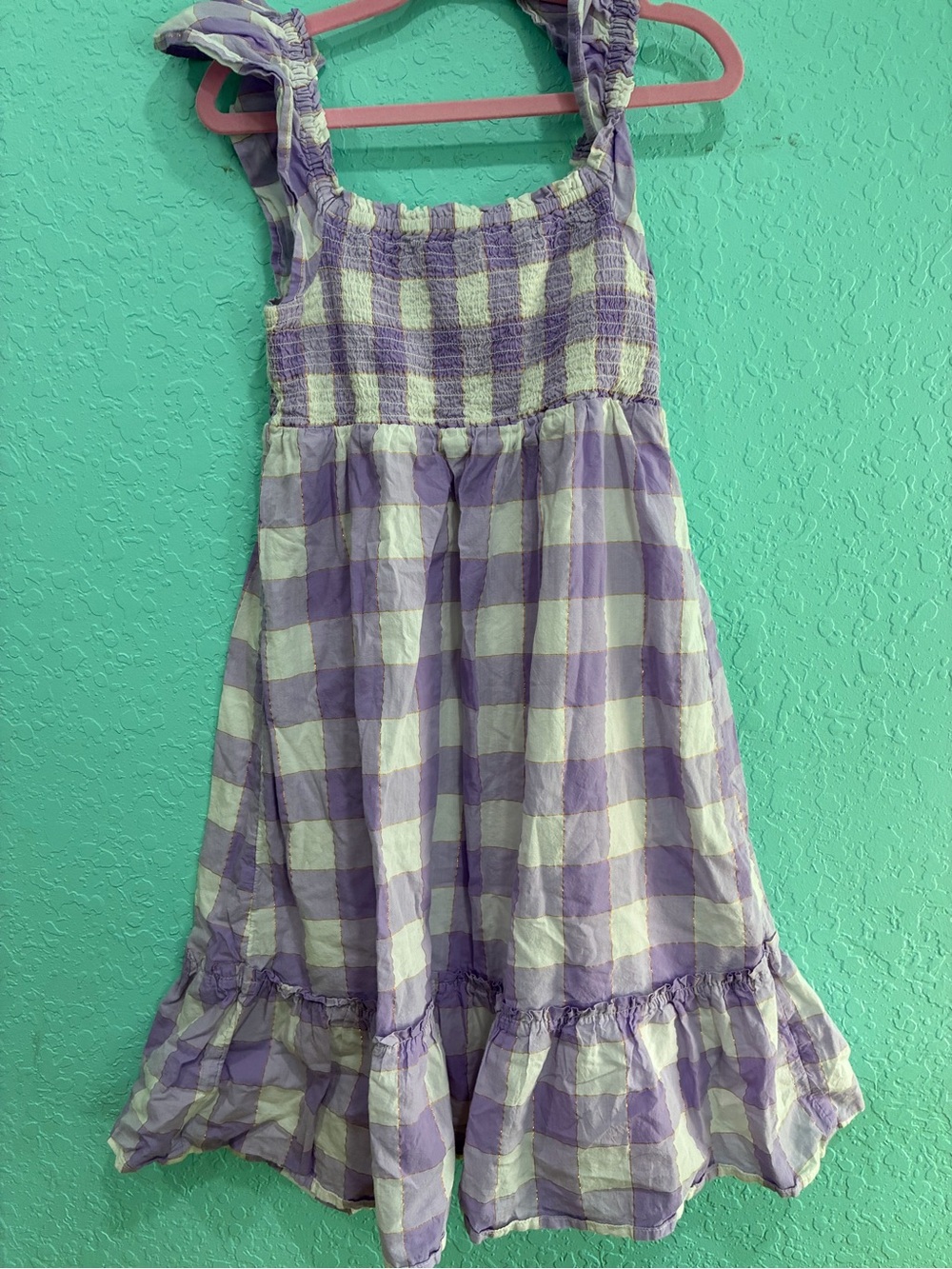 Gap GiLavender Gingham Smocked Sundress